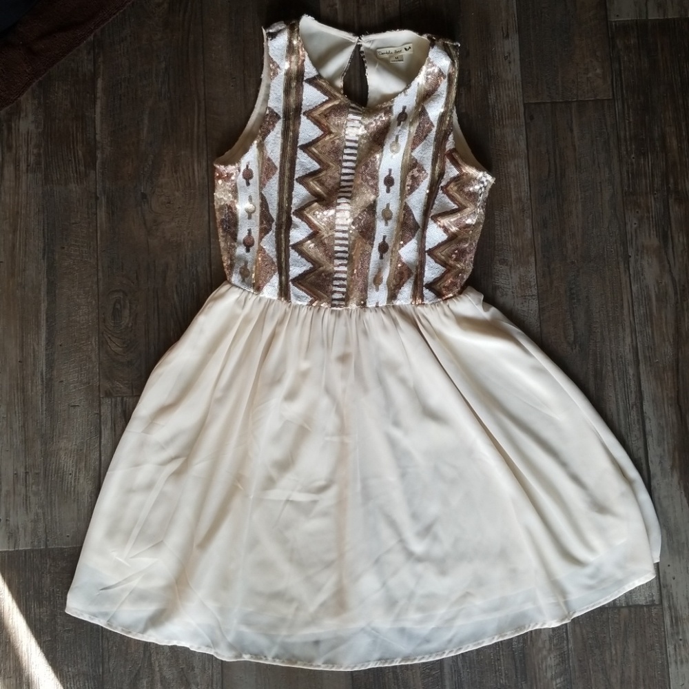 Sequence ivory colored dress